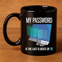 My Password Is The Last 8 Digits Of Pi Funny Programmer 11oz C Handle Ceramic Mug