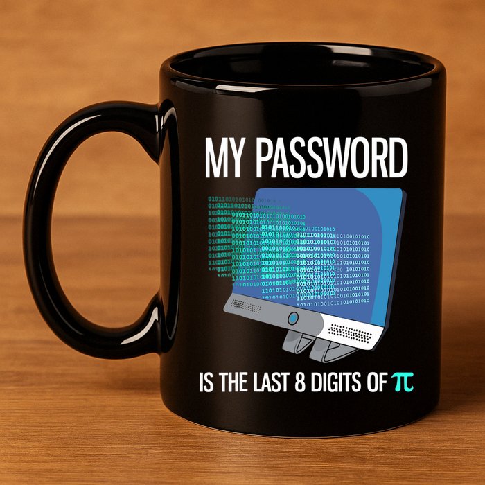My Password Is The Last 8 Digits Of Pi Funny Programmer 11oz C Handle Ceramic Mug