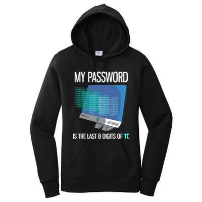 My Password Is The Last 8 Digits Of Pi Funny Programmer Women's Pullover Hoodie