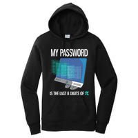 My Password Is The Last 8 Digits Of Pi Funny Programmer Women's Pullover Hoodie