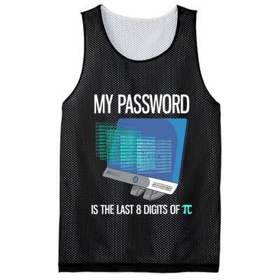 My Password Is The Last 8 Digits Of Pi Funny Programmer Mesh Reversible Basketball Jersey Tank