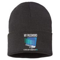 My Password Is The Last 8 Digits Of Pi Funny Programmer Sustainable Knit Beanie