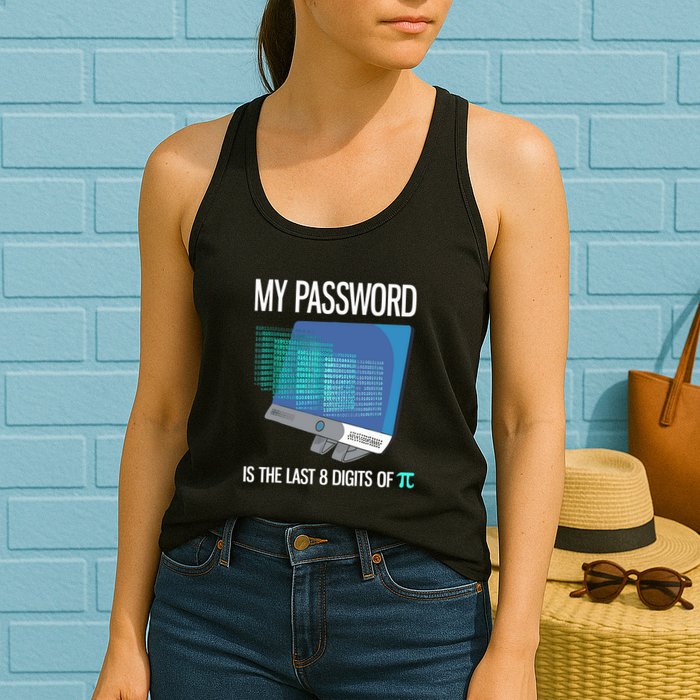 My Password Is The Last 8 Digits Of Pi Funny Programmer Womens Tank Top