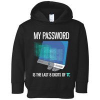 My Password Is The Last 8 Digits Of Pi Funny Programmer Toddler Hoodie