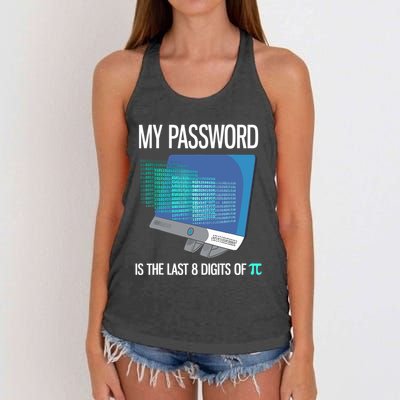 My Password Is The Last 8 Digits Of Pi Funny Programmer Women's Knotted Racerback Tank