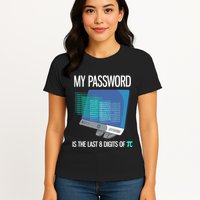 My Password Is The Last 8 Digits Of Pi Funny Programmer Womens T-Shirt