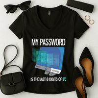 My Password Is The Last 8 Digits Of Pi Funny Programmer Women's V-Neck T-Shirt