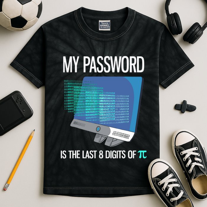 My Password Is The Last 8 Digits Of Pi Funny Programmer Kids Tie-Dye T-Shirt