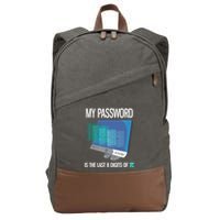 My Password Is The Last 8 Digits Of Pi Funny Programmer Cotton Canvas Backpack