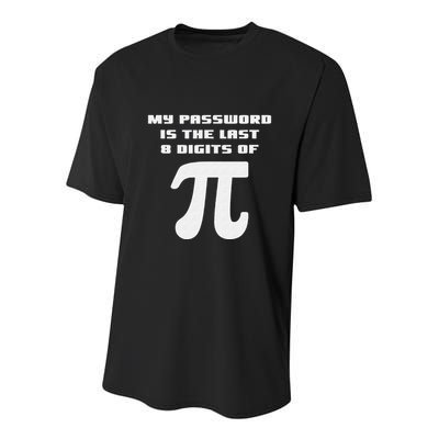 My Password Is The Last 8 Digits Of Pi Math Teacher Youth Performance Sprint T-Shirt