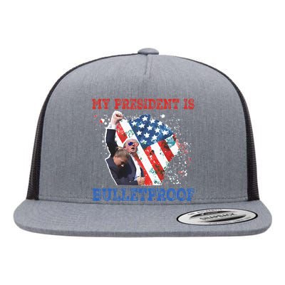 My President Is Bulletproof Flat Bill Trucker Hat