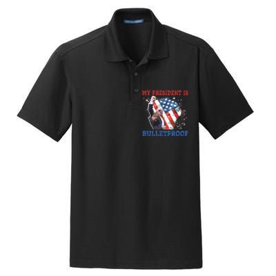 My President Is Bulletproof Dry Zone Grid Polo