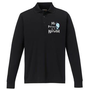 My Patronus Is A Narwhal Wo Narwhal Lovers Girl Gift Performance Long Sleeve Polo