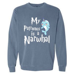 My Patronus Is A Narwhal Wo Narwhal Lovers Girl Gift Garment-Dyed Sweatshirt