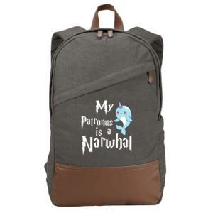 My Patronus Is A Narwhal Wo Narwhal Lovers Girl Gift Cotton Canvas Backpack