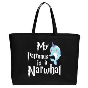 My Patronus Is A Narwhal Wo Narwhal Lovers Girl Gift Cotton Canvas Jumbo Tote