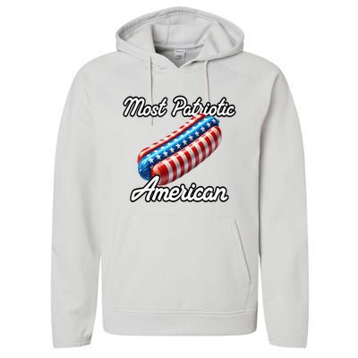 Most Patriotic In America Celebrating July 4th Performance Fleece Hoodie