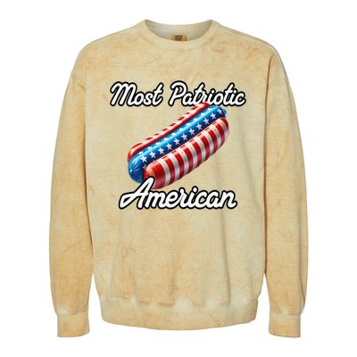 Most Patriotic In America Celebrating July 4th Colorblast Crewneck Sweatshirt