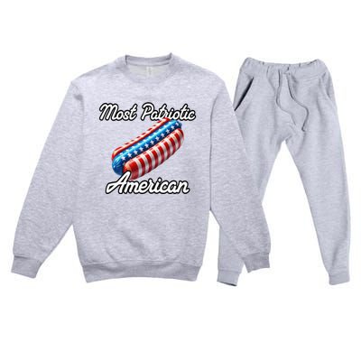 Most Patriotic In America Celebrating July 4th Premium Crewneck Sweatsuit Set