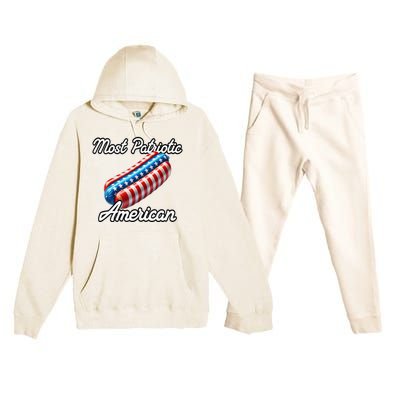 Most Patriotic In America Celebrating July 4th Premium Hooded Sweatsuit Set