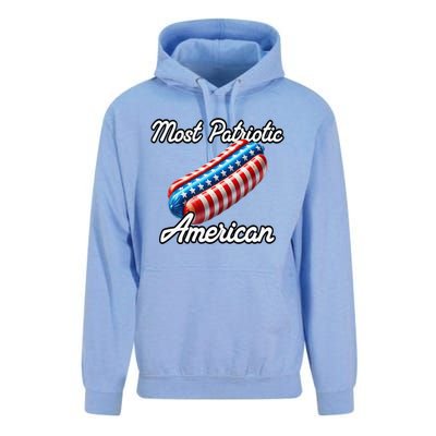 Most Patriotic In America Celebrating July 4th Unisex Surf Hoodie