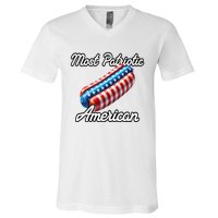 Most Patriotic In America Celebrating July 4th V-Neck T-Shirt