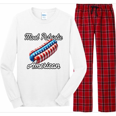 Most Patriotic In America Celebrating July 4th Long Sleeve Pajama Set