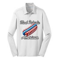 Most Patriotic In America Celebrating July 4th Silk Touch Performance Long Sleeve Polo