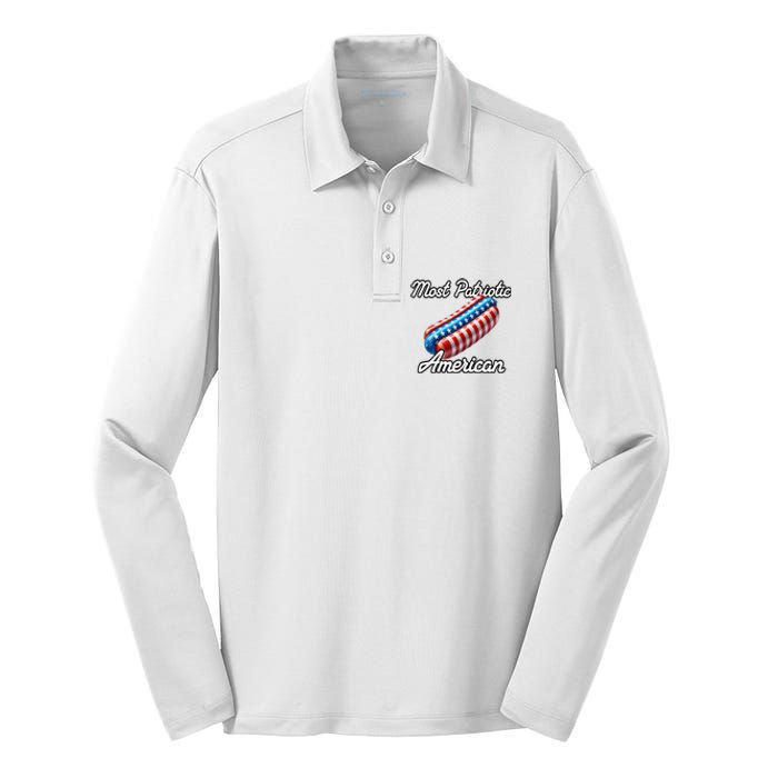 Most Patriotic In America Celebrating July 4th Silk Touch Performance Long Sleeve Polo