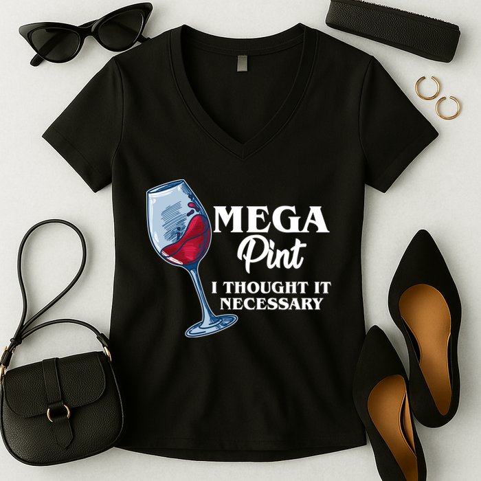 Mega Pint I Thought It Necessary Women's V-Neck T-Shirt