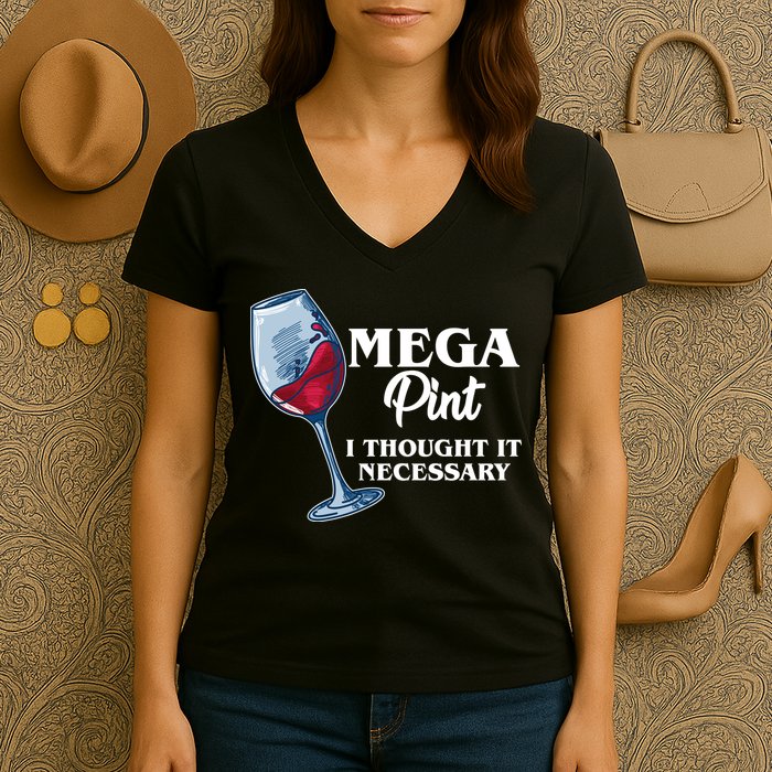Mega Pint I Thought It Necessary Women's V-Neck T-Shirt