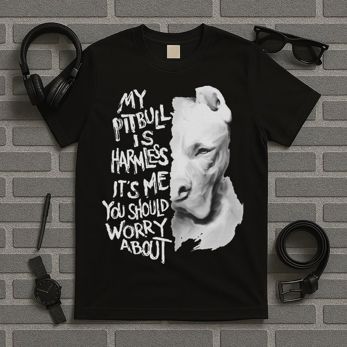 My Pitbull Is Harmless Quote Dog Items Owner T-Shirt