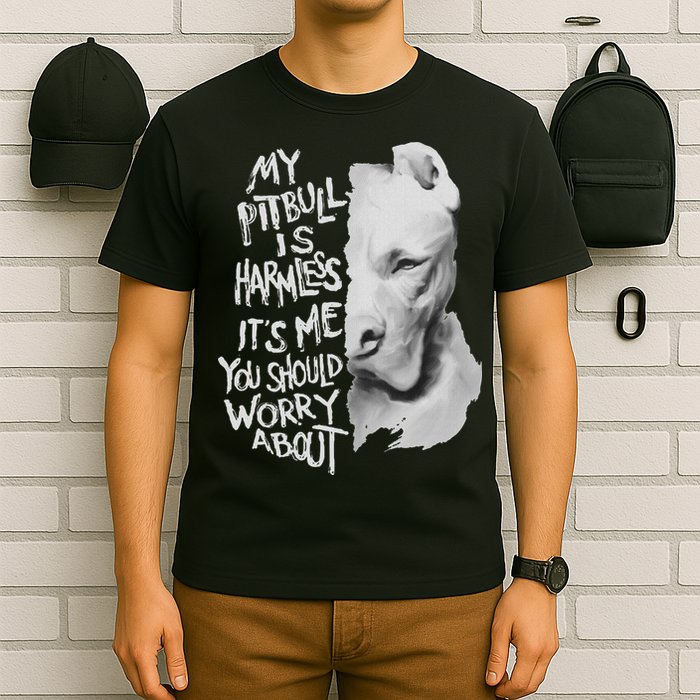 My Pitbull Is Harmless Quote Dog Items Owner T-Shirt