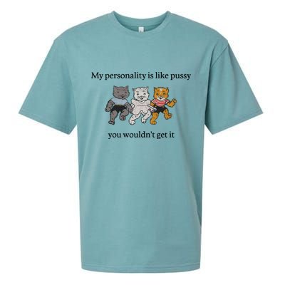 My Personality Is Like Pussy You Wouldn't Get It Baby Cute Cats Sueded Cloud Jersey T-Shirt