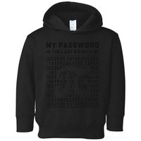 My Password Is The Last 8 Digits Of Pi Funny Pi Day .Png Toddler Hoodie