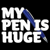 My Pen Is Huge Adult Humor Inappropriate Dirty Joke Cropped Pullover Crew