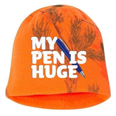 My Pen Is Huge Adult Humor Inappropriate Dirty Joke Kati - Camo Knit Beanie