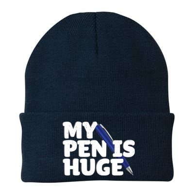 My Pen Is Huge Adult Humor Inappropriate Dirty Joke Knit Cap Winter Beanie