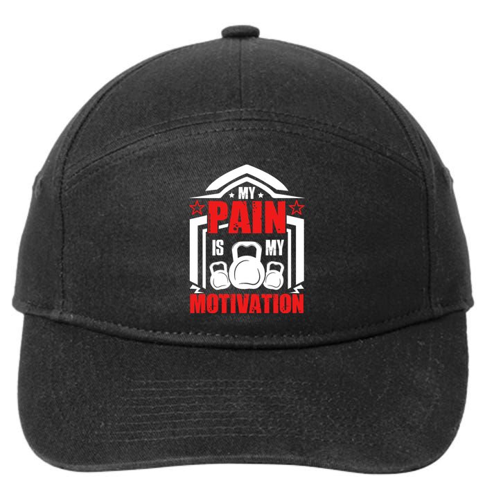 My Pain Is My Motivation Fitness Graphic 7-Panel Snapback Hat