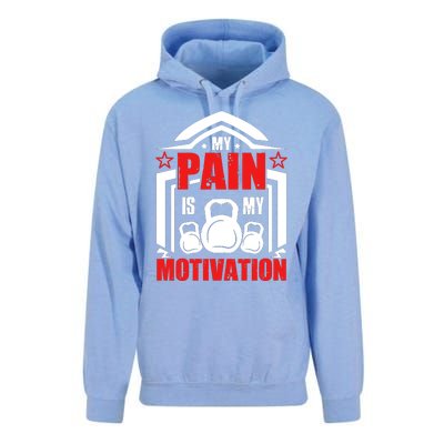 My Pain Is My Motivation Fitness Graphic Unisex Surf Hoodie