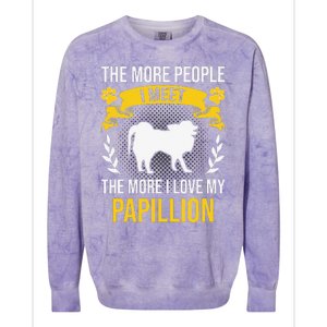 More People I Meet More I Love Papillion Dog Lover Colorblast Crewneck Sweatshirt