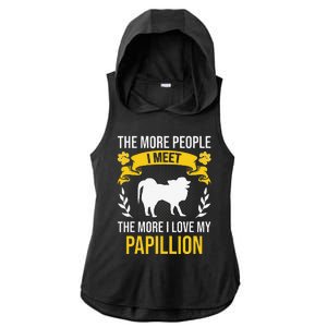 More People I Meet More I Love Papillion Dog Lover Ladies PosiCharge Tri-Blend Wicking Draft Hoodie Tank