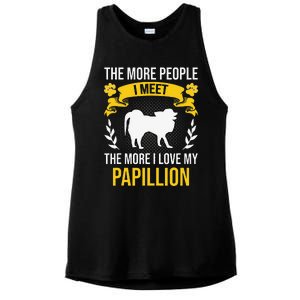 More People I Meet More I Love Papillion Dog Lover Ladies PosiCharge Tri-Blend Wicking Tank