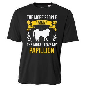 More People I Meet More I Love Papillion Dog Lover Cooling Performance Crew T-Shirt