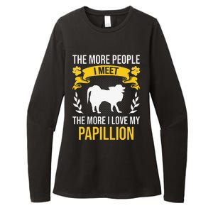 More People I Meet More I Love Papillion Dog Lover Womens CVC Long Sleeve Shirt