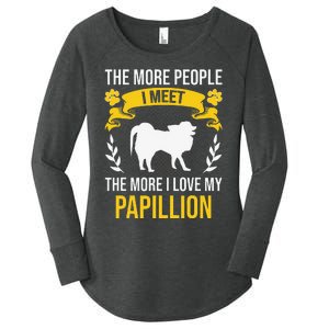 More People I Meet More I Love Papillion Dog Lover Women's Perfect Tri Tunic Long Sleeve Shirt