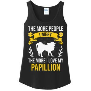 More People I Meet More I Love Papillion Dog Lover Ladies Essential Tank