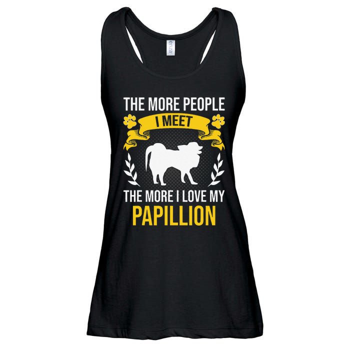 More People I Meet More I Love Papillion Dog Lover Ladies Essential Flowy Tank