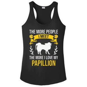 More People I Meet More I Love Papillion Dog Lover Ladies PosiCharge Competitor Racerback Tank