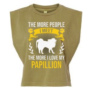 More People I Meet More I Love Papillion Dog Lover Garment-Dyed Women's Muscle Tee